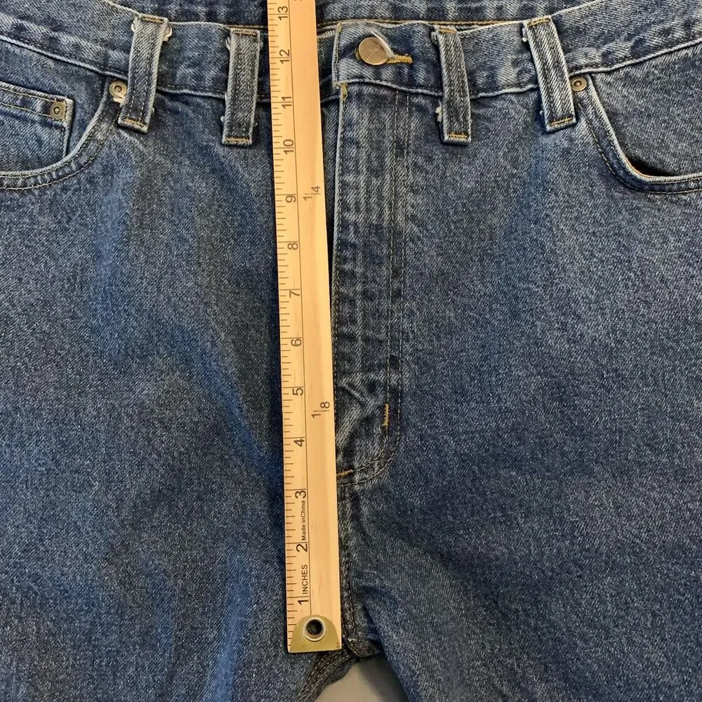 Carhartt Jeans Mens 44x32 Blue Wash Straight Leg Traditional Fit Denim Pants‎